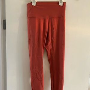 Salmon Colored Lululemon Wunder Under Tights - Size 6, full length.